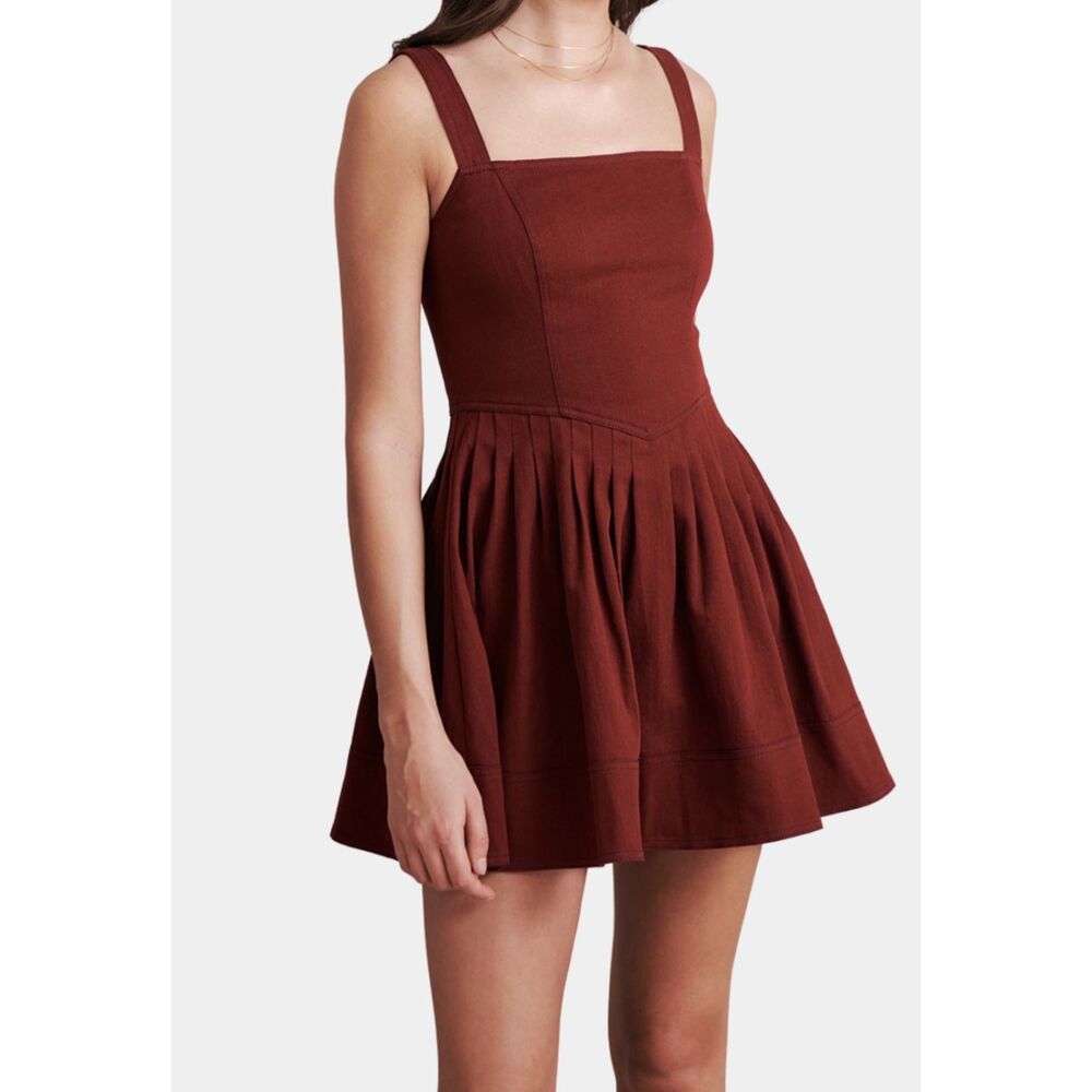 SAYLOR Lilibet‎ Pleated Mini Dress Maroon Medium